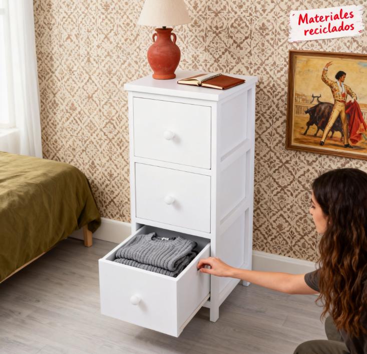 Gabinete de Madera de 3 Niveles Estilo Minimalista y Moderno Ideal para Hogar Baño o Sala Ahorra Espacio y Organiza con Estilo Sin Comprometer el Diseño