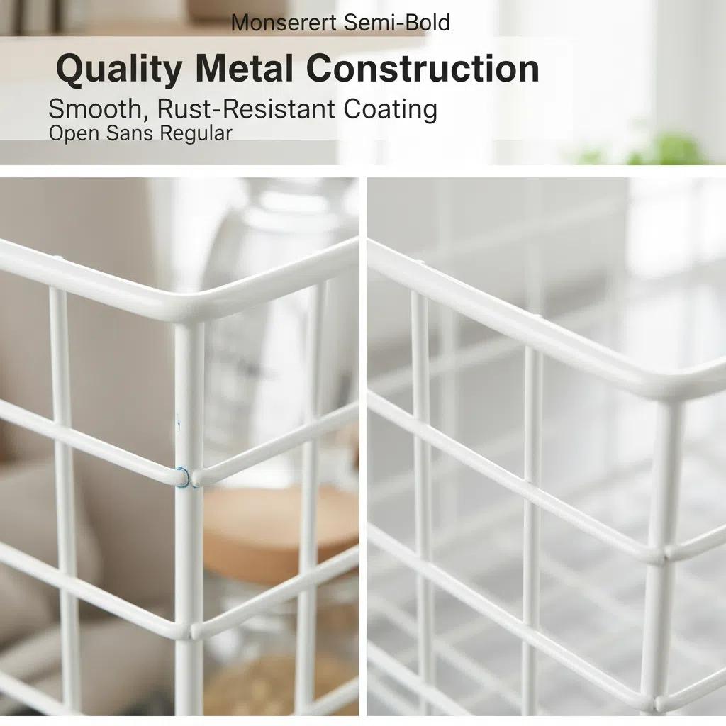Cesta Cuadrada de Malla Metálica Multifuncional 20.2cm×20.2cm×22.5cm Estilo Industrial para Almacenamiento en Hogar Porta-esponja para Fregadero de Metal Organizaciónhogar Almacenajepráctico Diseñoindustrial