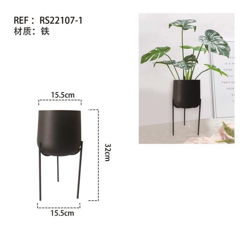 Macetero de Hierro con Pie Elevado Diseño Moderno para Plantas Grandes