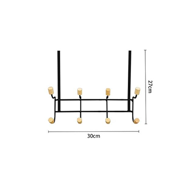 Conjunto organizador | Ganchos para puerta + espejo ovalado | Combinación de metal y madera
