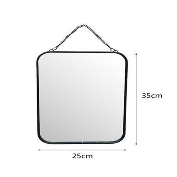 Set de Organización para Baño con Gancho para Puerta 3 Ganchos Alta Resistencia Espejo Cuadrado Alta Definición Metal Grueso Antirroto Ideal para Ambientes Húmedos 23x28.5cm Organización Moderna y Funcional