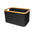 Cesto de Tela Plegable Negro para Ropa Sucia Rectangular 45x30x24.5cm con Asa de Bambú Organizador Multiuso para Lavandería Baño Dormitorio Resistente y Duradero
