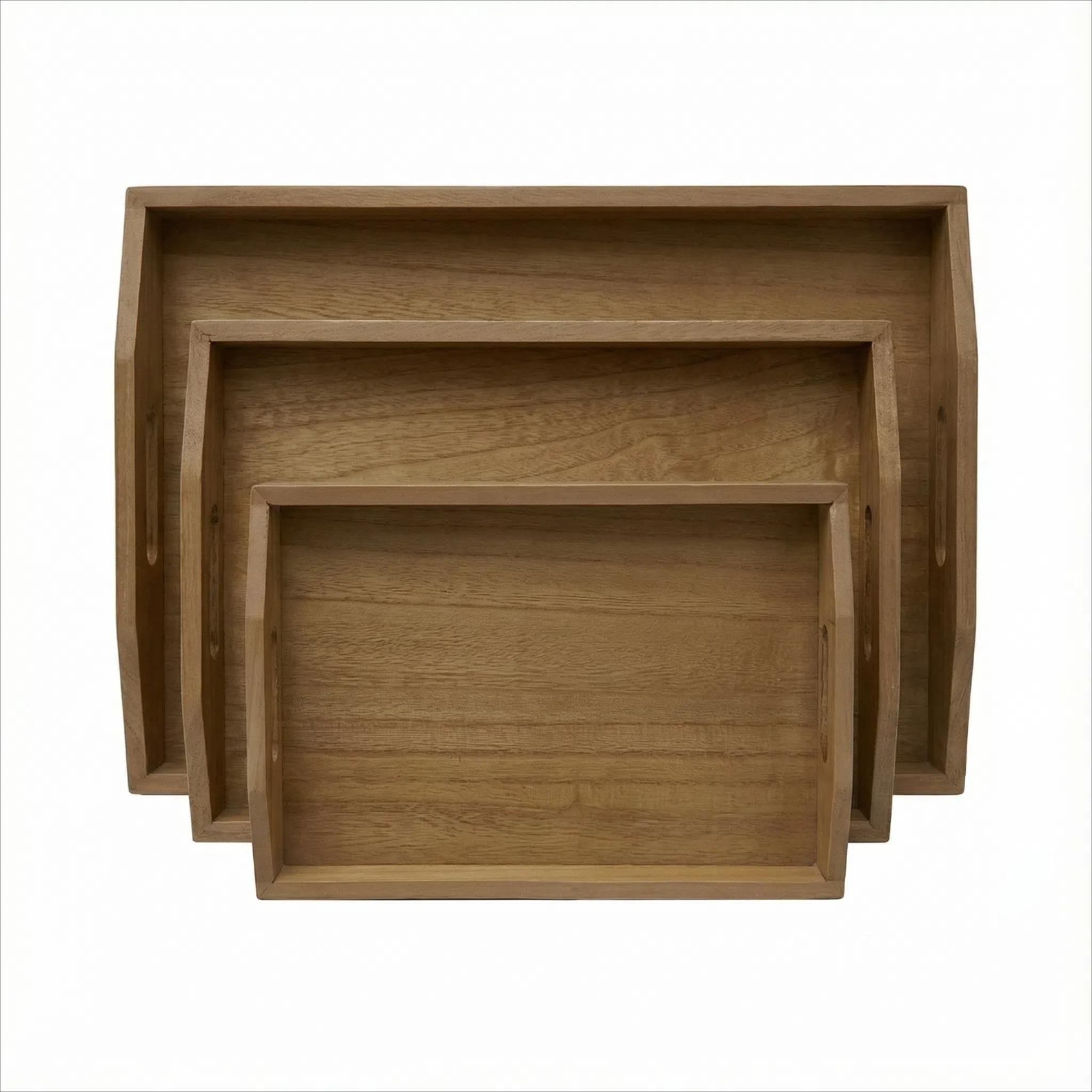 Set de 3 bandejas  para organización hogar Bandejita de madera