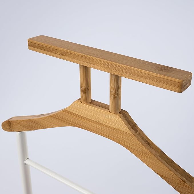 Perchero de Metal y Bambú con 3 Niveles para Organización Hogar 109x45x28cm Ideal para Dormitorios y Apartamentos Pequeños Resistente y Duradero Solución de Almacenamiento