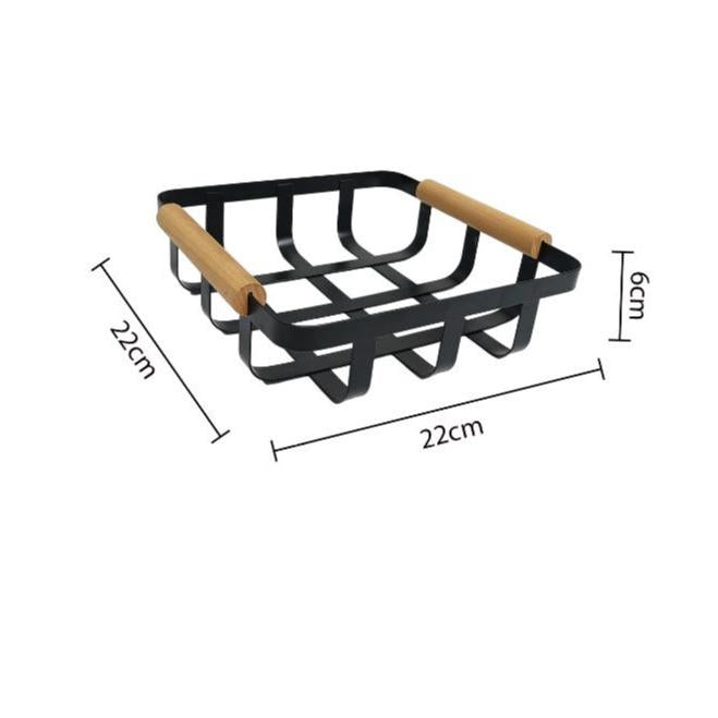 Canasta de Organización Estilo Nórdico - Cesta con Asas de Madera Porta-esponja para fregadero de metal winter basket