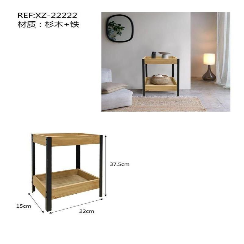 Estante Doble de Madera y Hierro para Organización Hogar Minimalista Rack de cocina Zapatero Ajustable Apilable Material Resistente Diseño Compacto 37,5x22x15cm