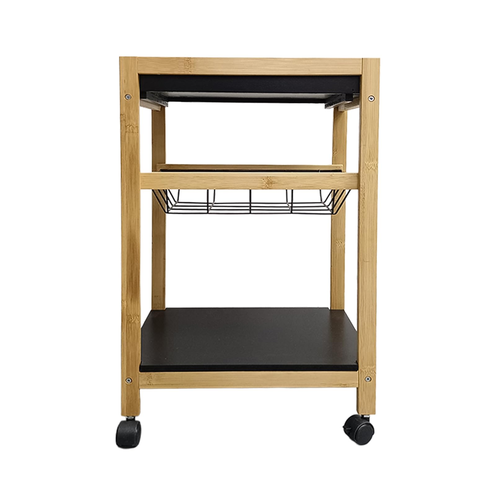 Black & White Multi-Tier Storage Cart Rolling Kitchen Cart Bathroom Organizer