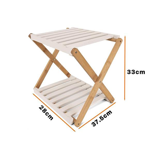 Estante Zapatero Plegable de 3 Niveles de Bambú 28x37.5x93.5cm Organizador Portátil sin Instalación Material Natural y Resistente Ideal para Pasillos