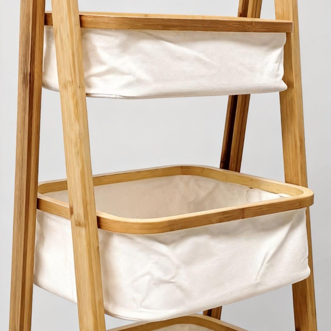 Estantería escalonada de bambú Estante para sala de estar, dormitorio y balcón de estilo moderno minimalista