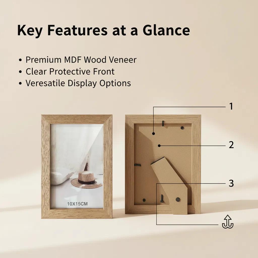 Marco de Madera Maciza Estilo Nórdico Minimalista Versátil para Uso Doméstico Alta Calidad Textura Natural Diseño Ecológico y Saludable
