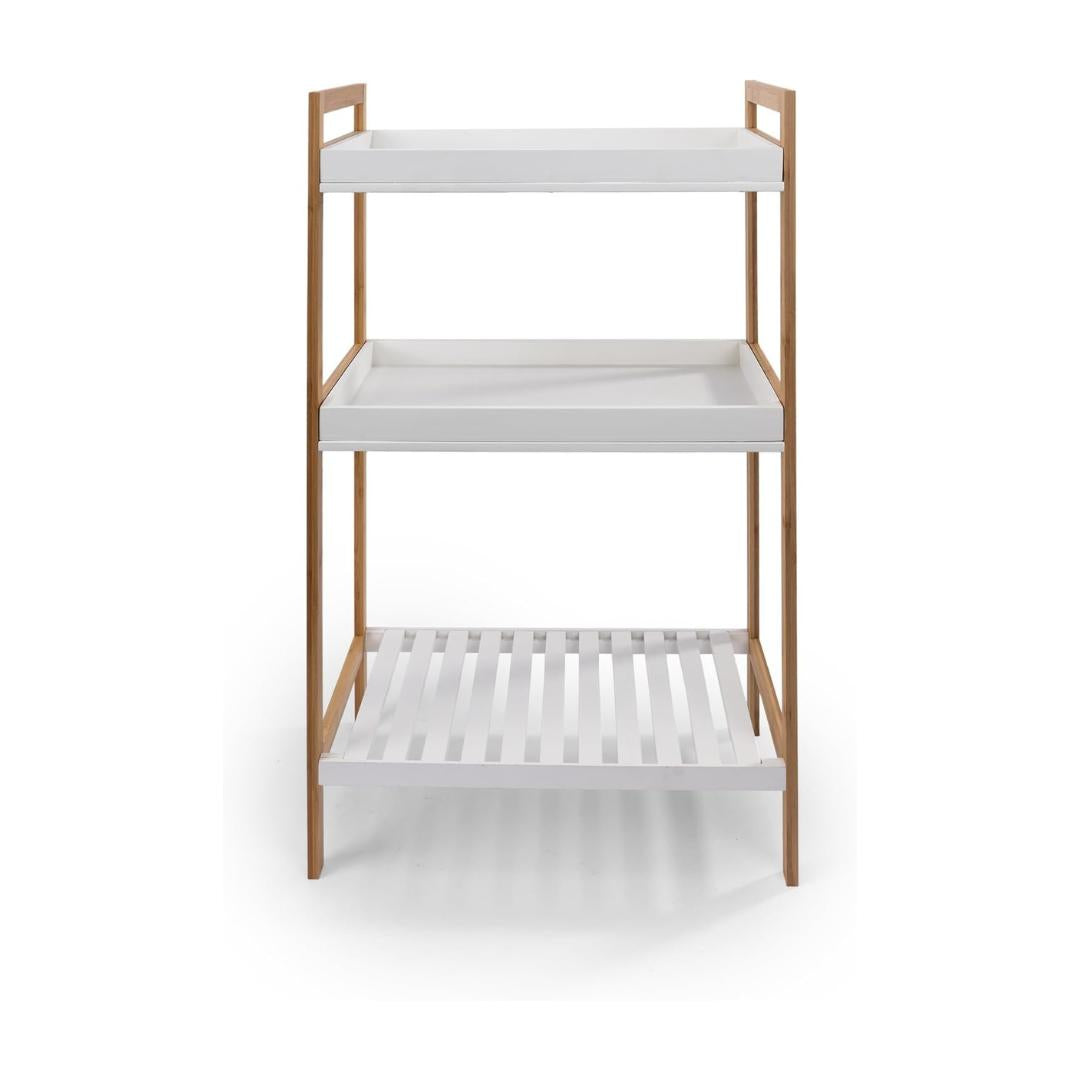Open Oans Regular Zapatero de 3 Niveles 52.5x30x84cm de Madera y Bambú Estantería Multiuso con 3 Estantes para Entrada de Casa Color shelf