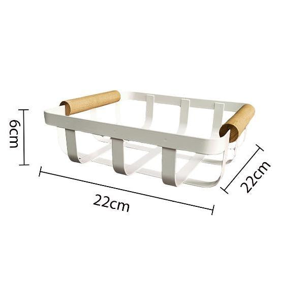 Canasta de Organización Estilo Nórdico - Cesta con Asas de Madera Porta-esponja para fregadero de metal winter basket