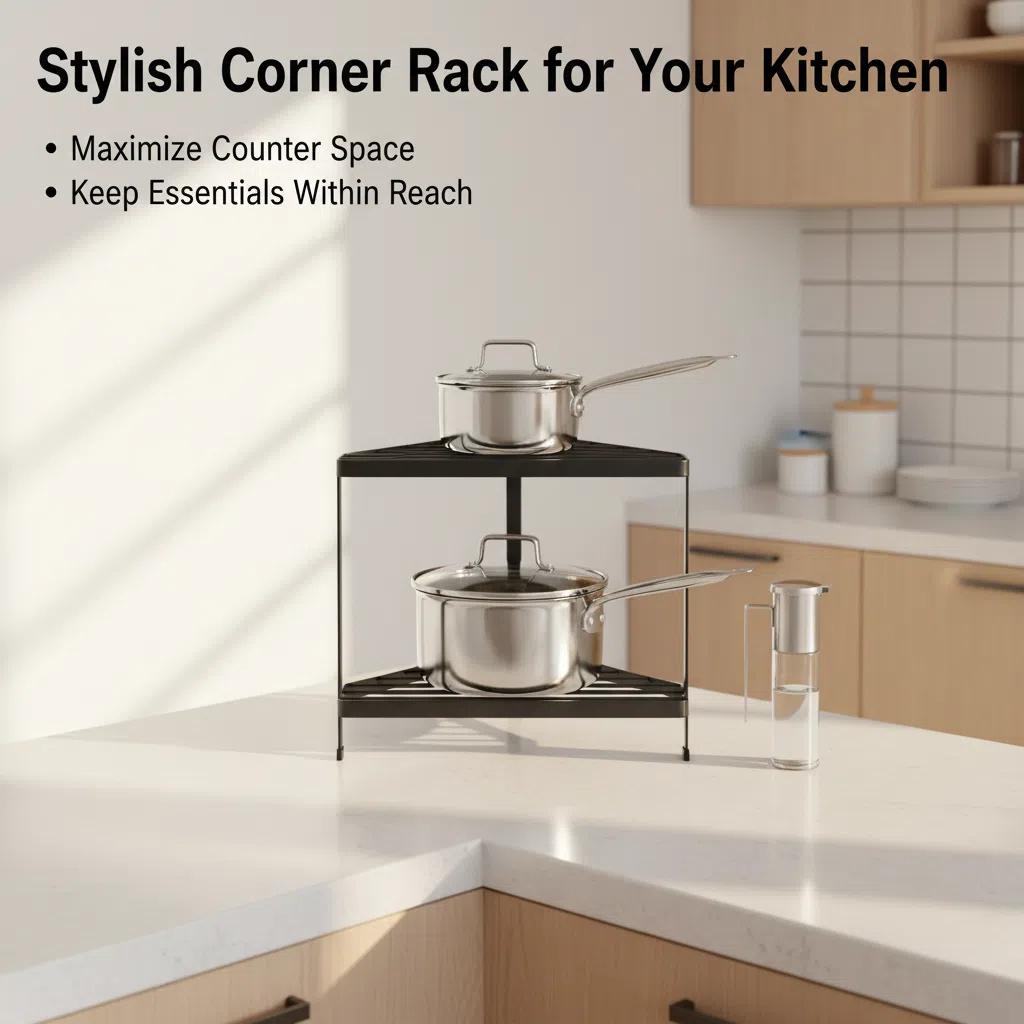 Estante de Metal Doble Triangular para Cocina de Colocación Directa Negro/Blanco Rack de cocina muebles en oferta Botellero Resistente a la Corrosión y Duradero Almacenamiento en Dos Niveles EstanteTriangularDeCocina Instalación Rápida