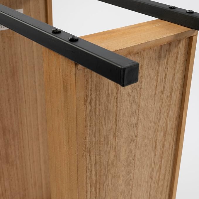 Estante Doble de Madera y Hierro para Organización Hogar Minimalista Rack de cocina Zapatero Ajustable Apilable Material Resistente Diseño Compacto 37,5x22x15cm