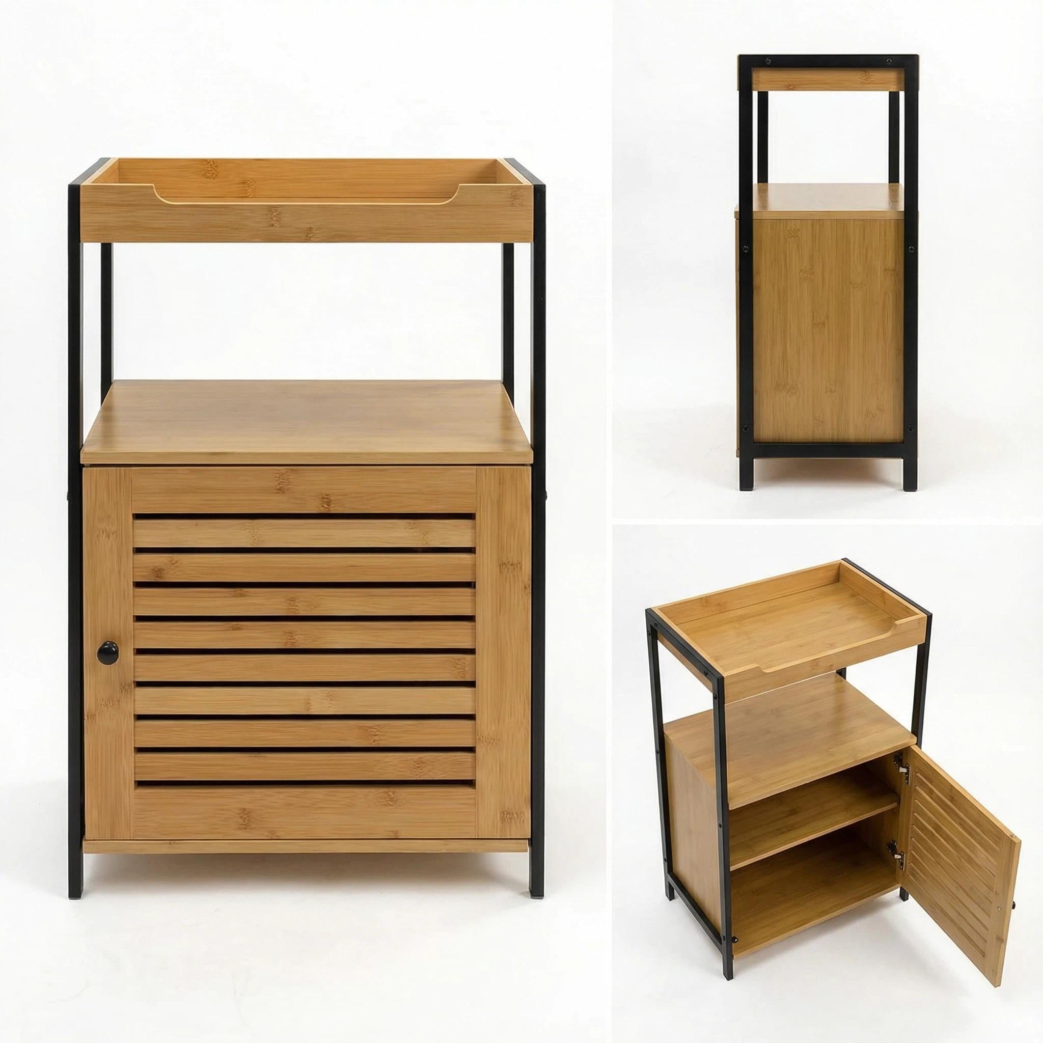 LIN HOME Mueble de Baño Antihumedad con Cajones Organización de Baño Moderna Diseño Impermeable y Ecológico Blanco Mate/Madera Natural