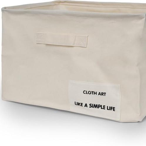 Cesta de Tela Minimalista con Asa Canasta Plegable para Ropa Organizador de Armario Arte de Tela Resistente y Versátil 22cmx26cmx22.5cm para Armario y Baño