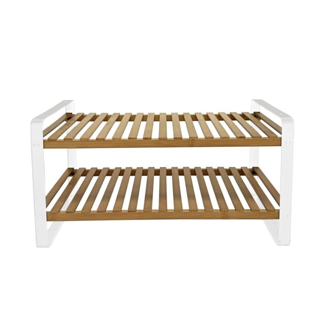 Zapatero de Bambú con Marco de Metal Elegante y Sostenible para Hogar y Trabajo Organizador de Zapatos Funcional y Estético shelf