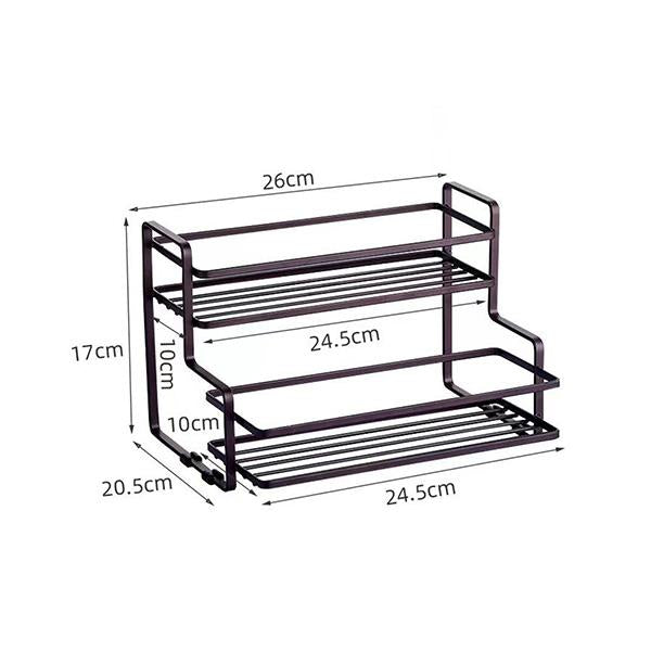 Estantería metálica doble para encimera  Organizador de frascos de condimentos para fregadero Porta-esponja Set de almacenamiento de especias Rack de cocina