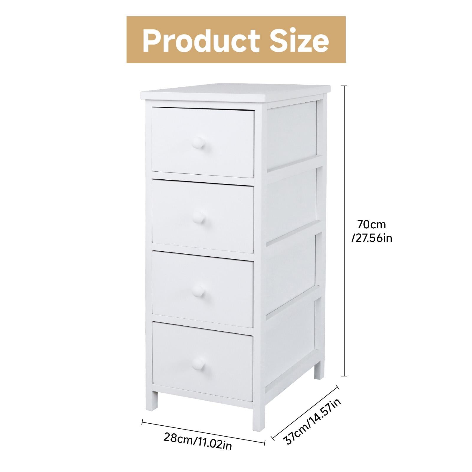 Marca Gabinete de Almacenamiento con 4 Cajones de Madera Mueble Organizador para Ropa Documentos o Accesorios Estilo Simple y Elegante para Hogar Diseño Funcional y Práctico
