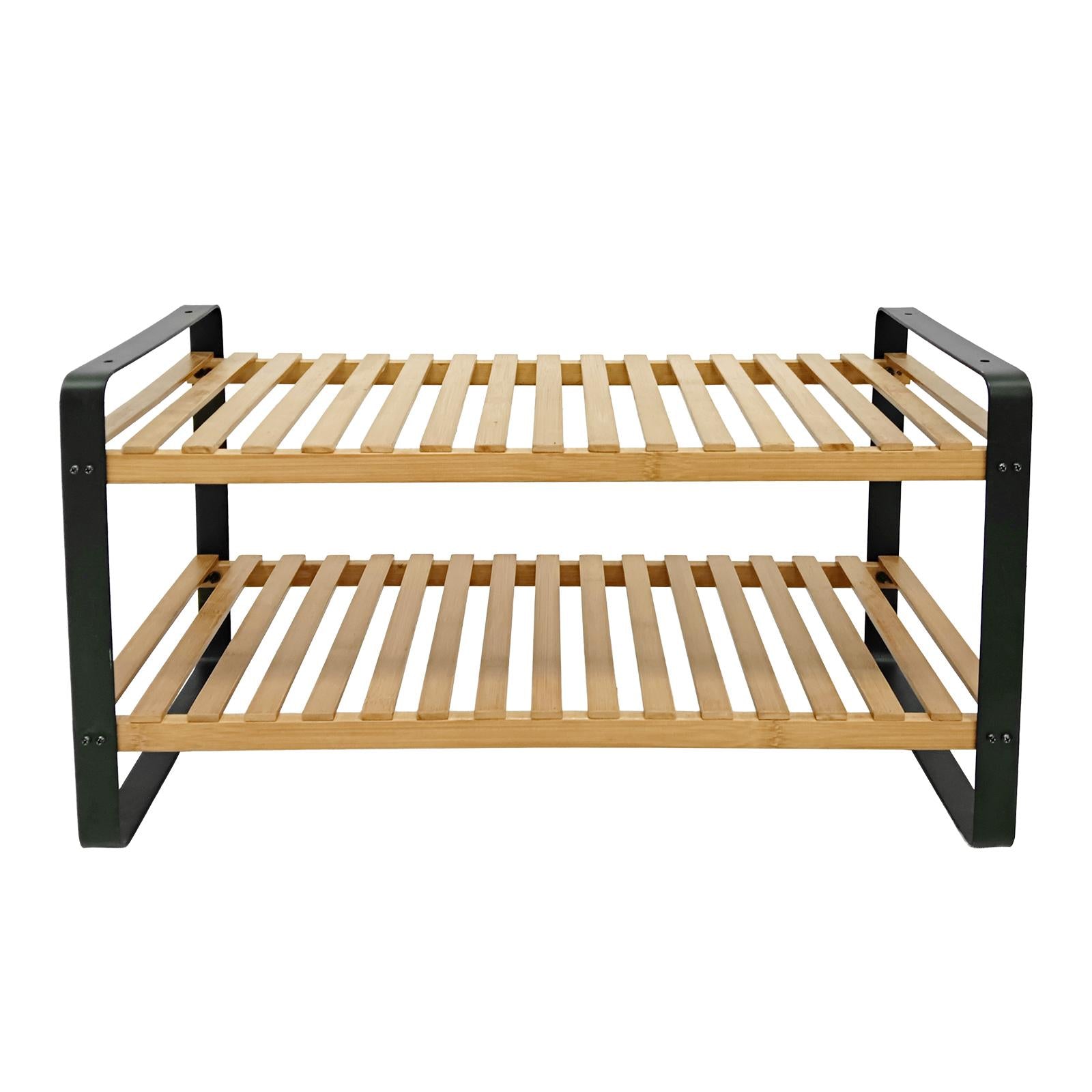 Zapatero de Bambú con Marco de Metal Elegante y Sostenible para Hogar y Trabajo Organizador de Zapatos Funcional y Estético shelf