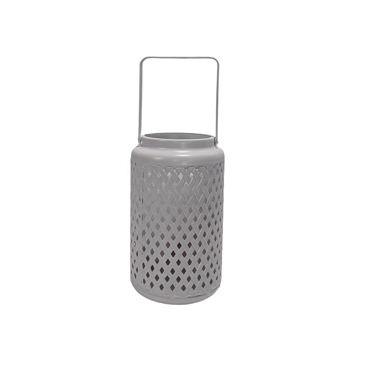 Lámpara de metal negro con diseño de rejilla vacía para decoración moderna hogar sin asa