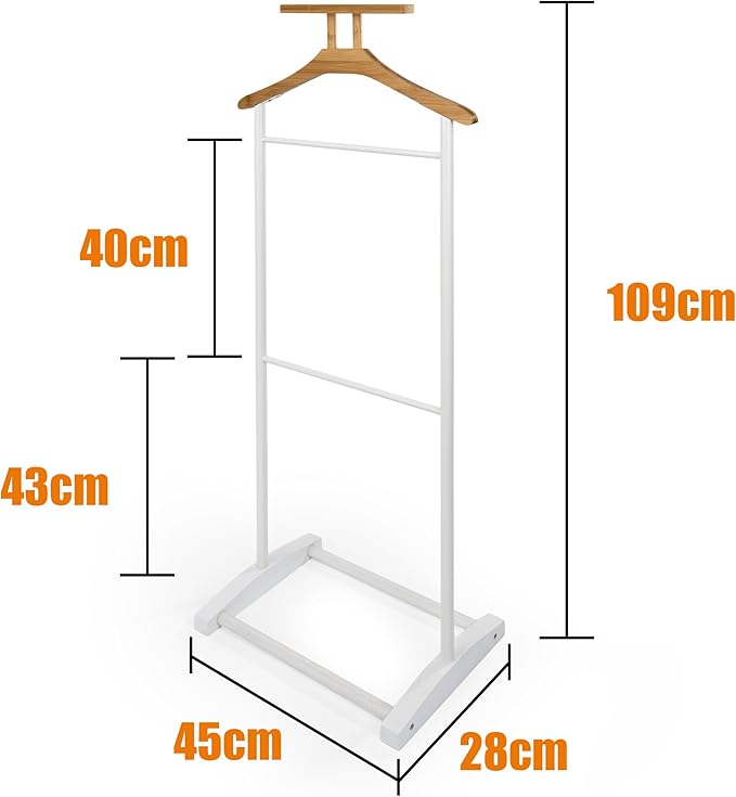 Perchero de Metal y Bambú con 3 Niveles para Organización Hogar 109x45x28cm Ideal para Dormitorios y Apartamentos Pequeños Resistente y Duradero Solución de Almacenamiento