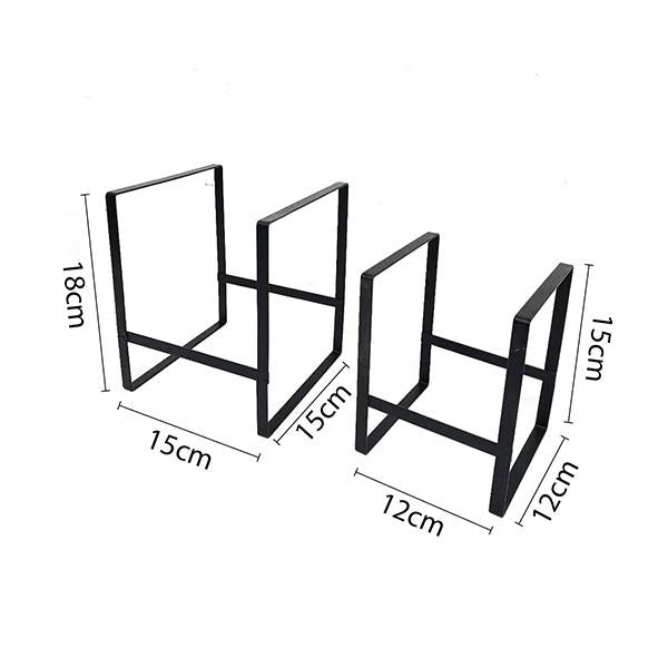 Set de 3 para Organización de Cocina | Porta-Platos Grande+Pequeño + Canasta de Frutas | Metal Antirroto