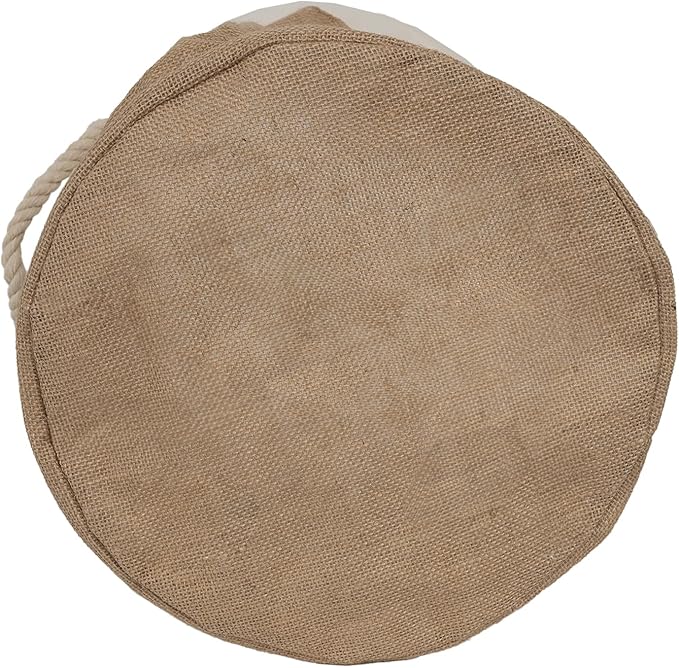 Cesta de Organización de Lino y Tela Cylindrical 35cm x 40cm Minimalista con Asas de Cuerda Ideal para Salón Dormitorio Baño o Cocina