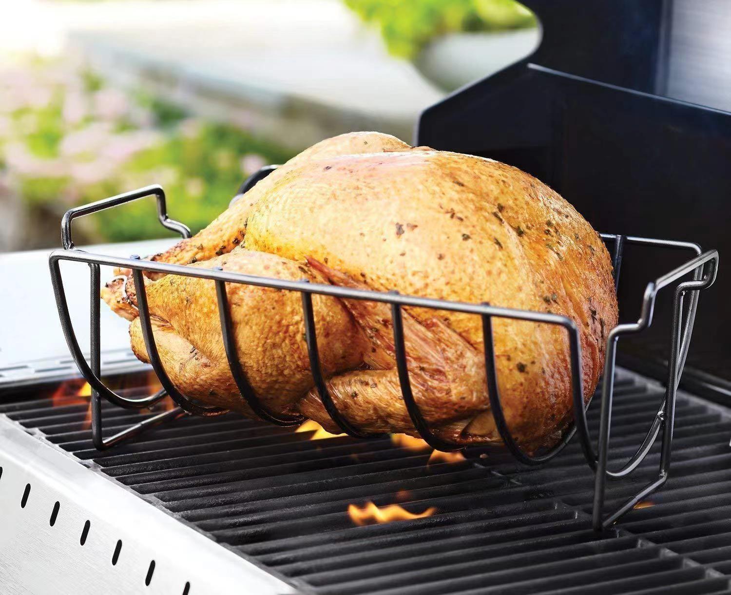 Soporte Metálico para Filetes Rejilla Ondulada 35cm×19cm Resistente al Calor Tecnología Anti-Pérdida de Jugo Ideal para Asar Alitas o Verduras en Horno o Parrilla Doméstica