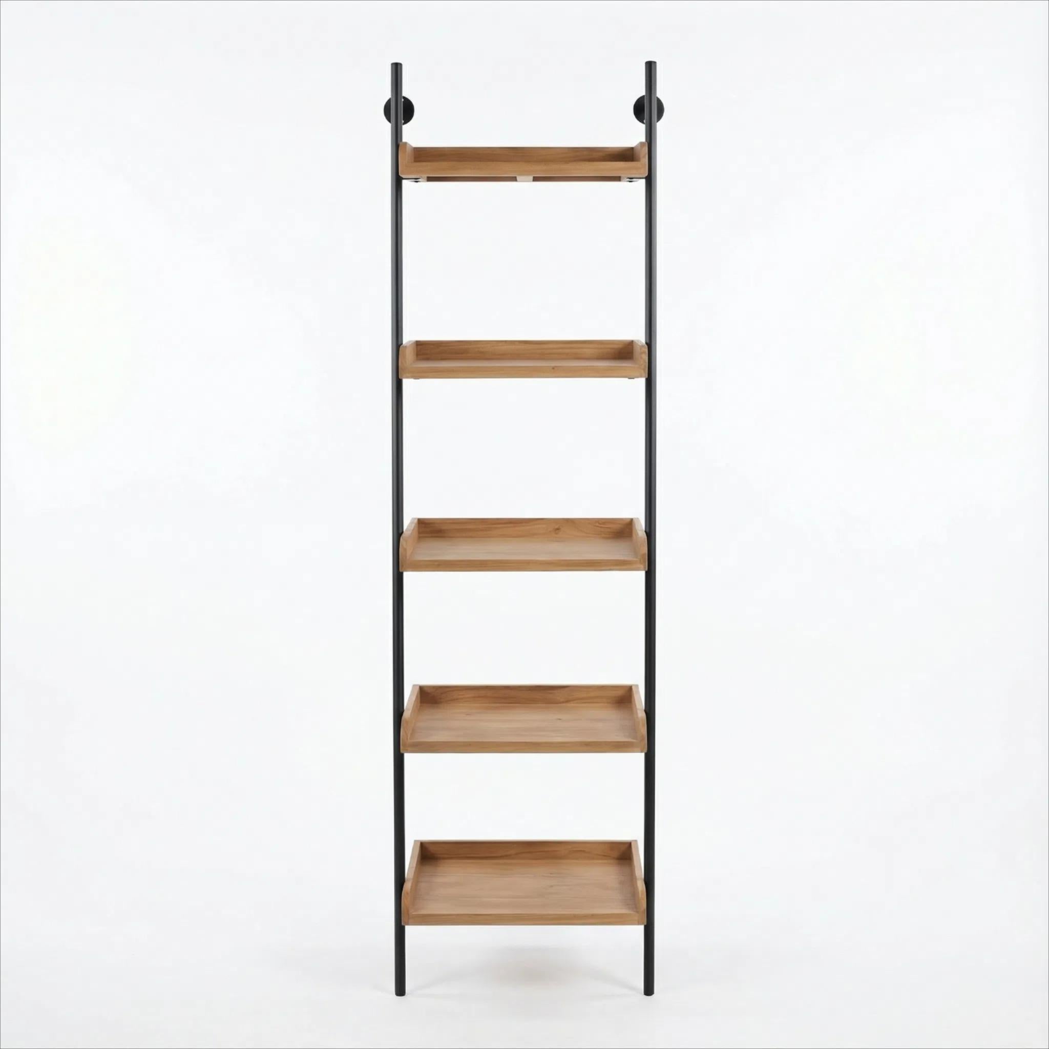 Estante Multinivel 5 Capas Madera y Metal Organización Vertical Decoración Industrial Rack de Cocina 5 Niveles 1m² Espacio Ampliado 300% Acceso Rápido 20 Artículos Más Resistente hasta 10kg