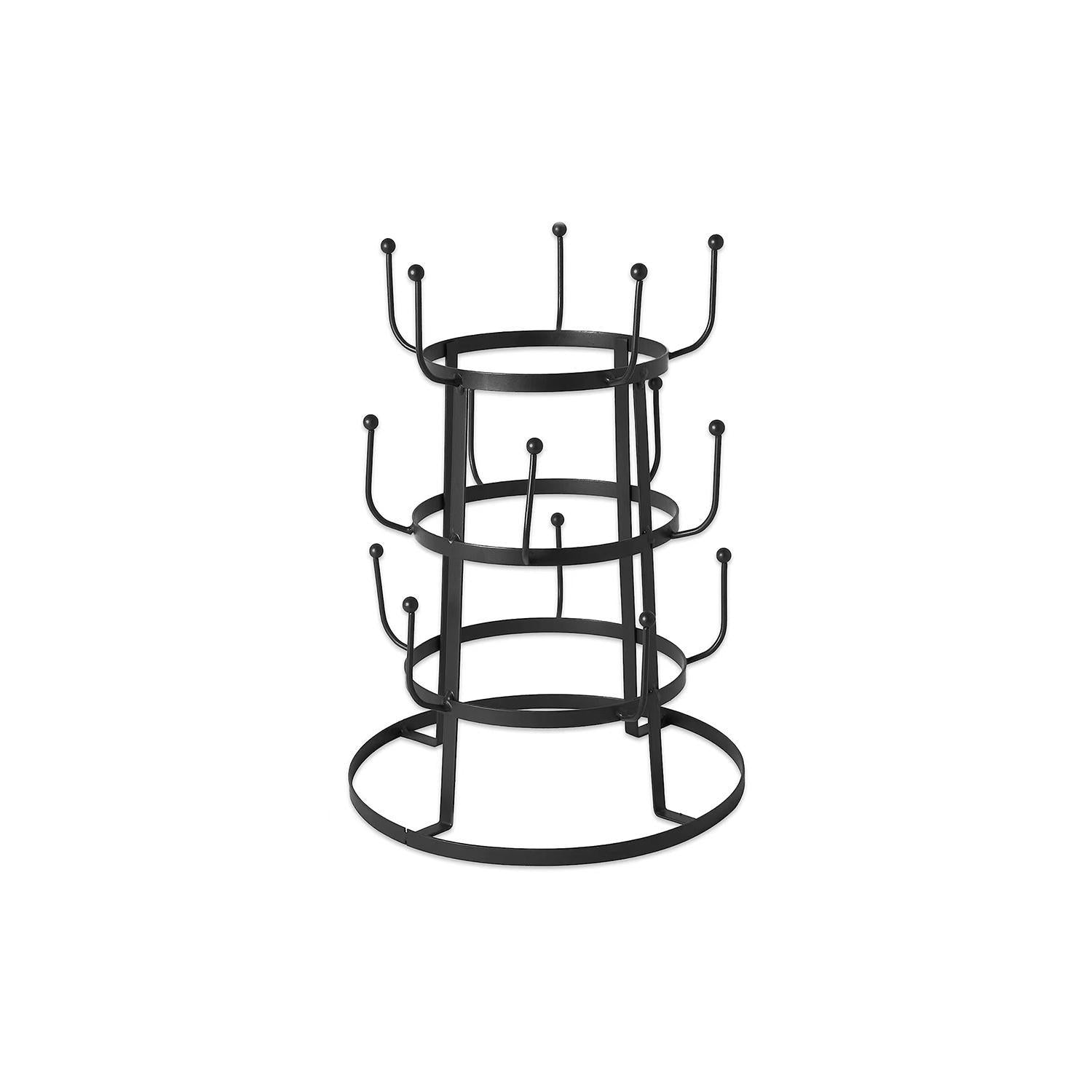 Monsterat SemiBold Portavasos de Metal de Múltiples Capas Organizador de Copas para Cocina Porta-esponja Diseño Mate Negro Estable y Multifuncional 38.5 cm Altura