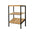 LIN HOME Estante Multifuncional XZ-22119 de 3 Niveles con Marco Metálico Negro y Tableros de Madera Natural para Baño Cocina y Balcón Capacidad de Carga 15kg