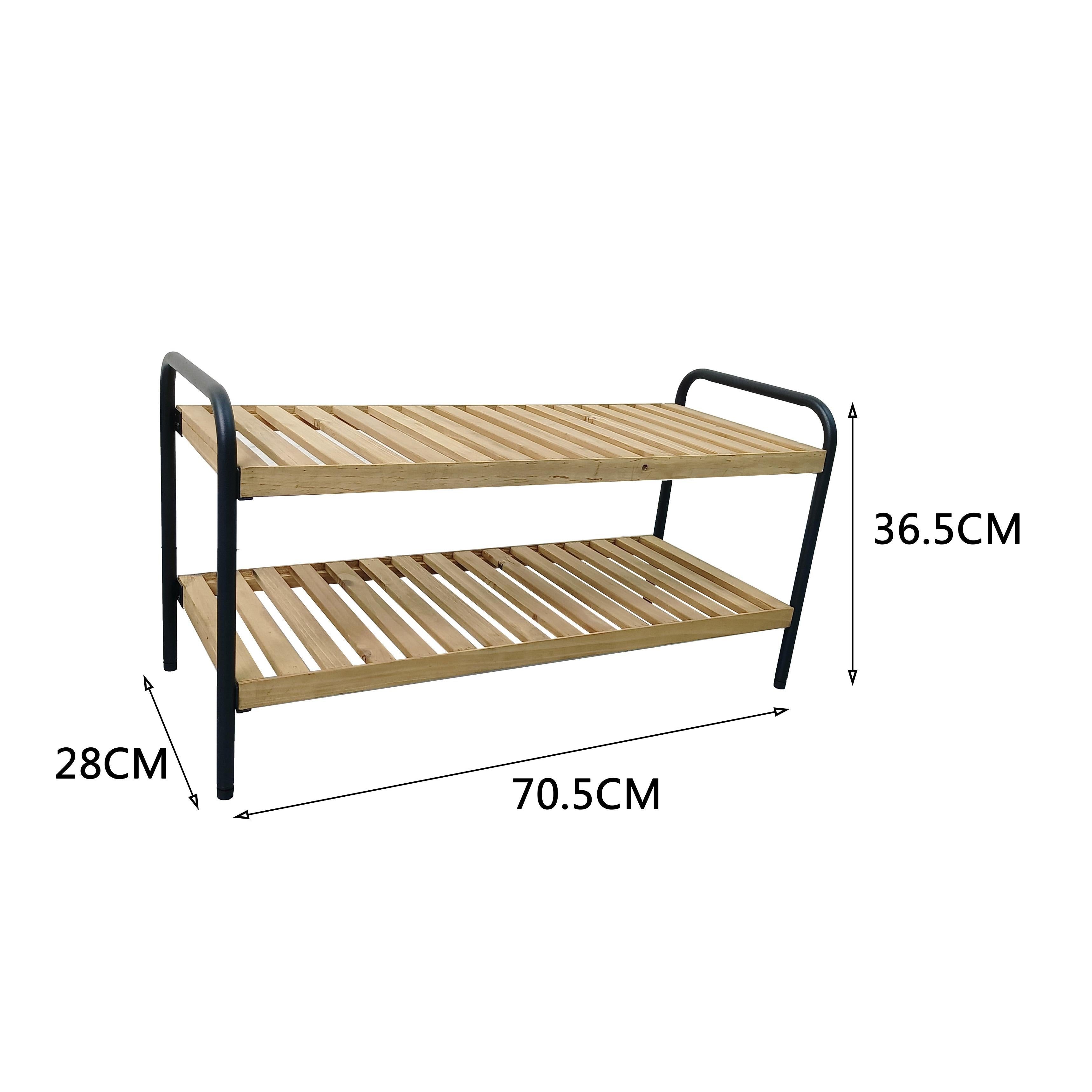 Zapatero de Madera Cedro y Metal Hierro 4 Niveles Estilo Nórdico Organización Calzado 70.5x28x75.5cm Capacidad 12-16 zapatos Madera Sostenible FSC