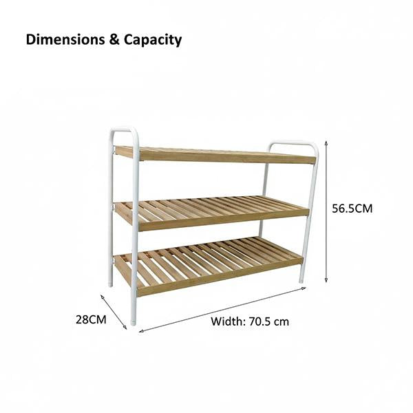 Zapatero de Madera Cedro y Metal Hierro 4 Niveles Estilo Nórdico Organización Calzado 70.5x28x75.5cm Capacidad 12-16 zapatos Madera Sostenible FSC