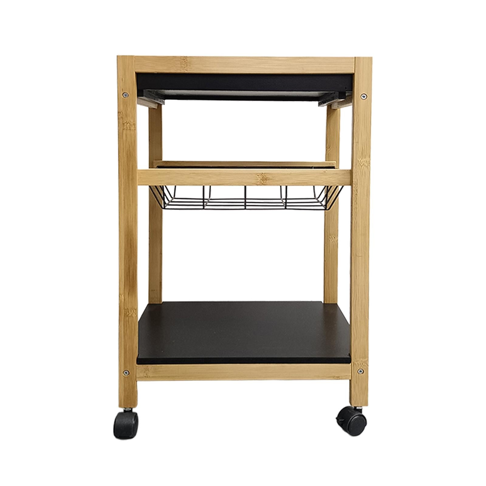 Carrito Organizador de Bambú Multinivel Móvil para Cocina con Ruedas 360° Canastas Desmontables Marco FSC Tablero MDF Impermeable Solución Inteligente de Almacenamiento Sostenible