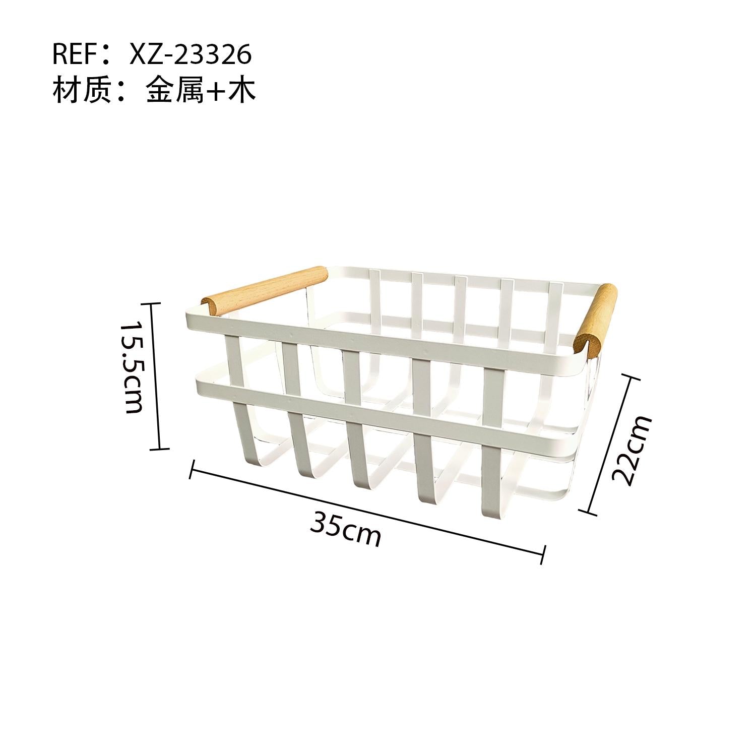 Cesta Organizadora Estilo Ins con Mango de Madera Natural Bandeja Multifunción para Frutas y Snacks Caja de Almacenamiento Nórdica para Cocina y Sala de Estar