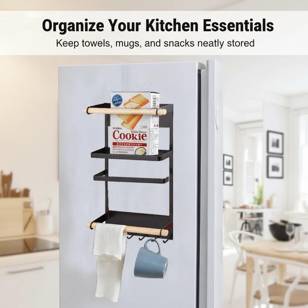 Estante Magnético para Nevera Sin Perforar Organizador de Cocina Set de almacenamiento de especias