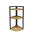 LIN HOME XZ-22123 plank van natuurlijk hout, piramide met metalen frame voor badkamer, kast, wasruimte, multifunctioneel 3 niveaus de almacenamiento de metal resistente a los arañazos alimentos y bebidas soportes y estanterías electrónica