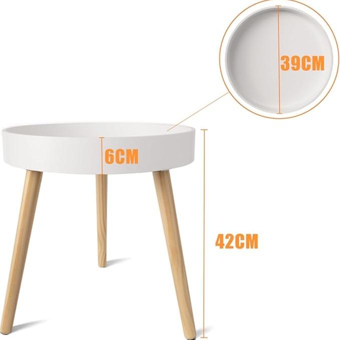 Mesa Lateral Redonda de Madera | Mueble Decorativo Multifuncional