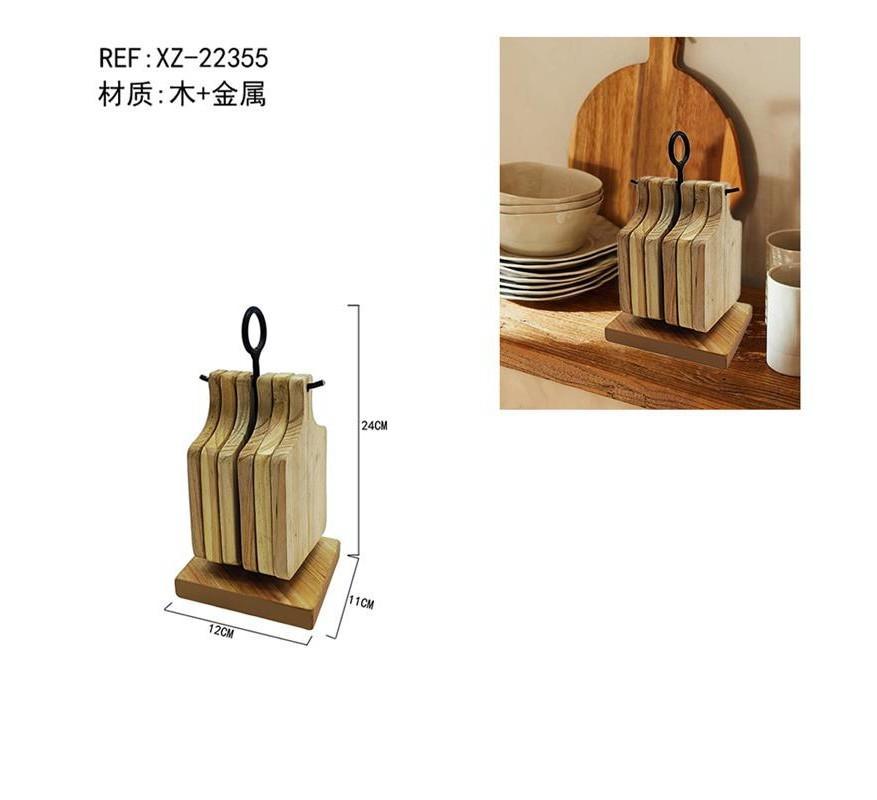 Set de Posavasos de Madera Natural #ProtectorMesa Organización Práctica 6 Piezas Soporte Metálico Resistente al Calor 2cm Ecológico para Cocina y Mesa MaderaNatural DiseñoCocina Bandejita